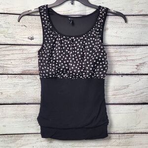 Maurices Small Black White Polka Dot Blouse